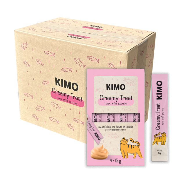 Kimo Cat skanėstas Creamy Tuna Salmon 60g x 20vnt