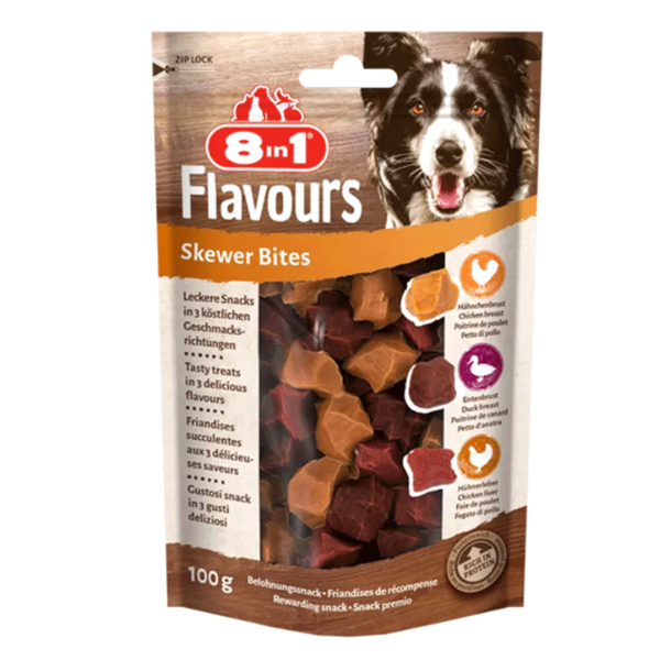 8in1 Flavours mėsos skanėstai šunims su antiena ir vištiena, 100 g