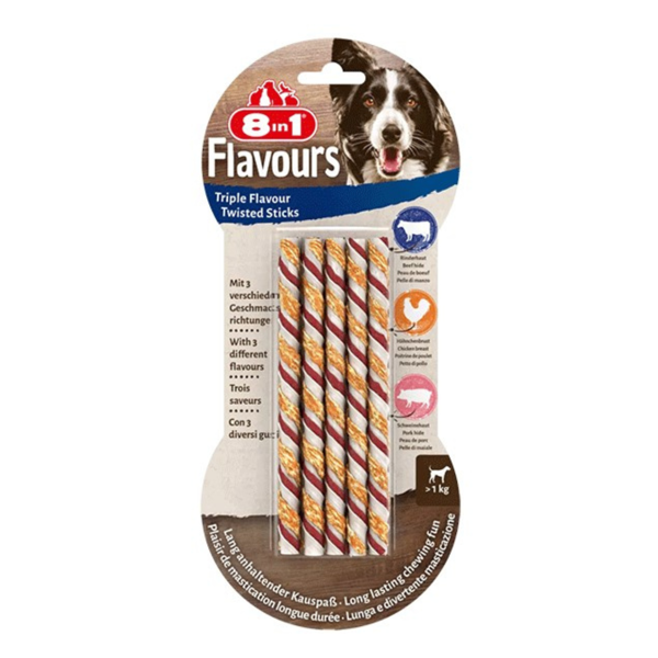 8in1 Flavours trigubo skonio lazdelės šunims 6 vnt.