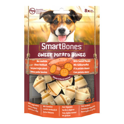 SmartBones Sweet Potato Bones skanėstai su batatais mažų veislių šunims, 8 vnt.