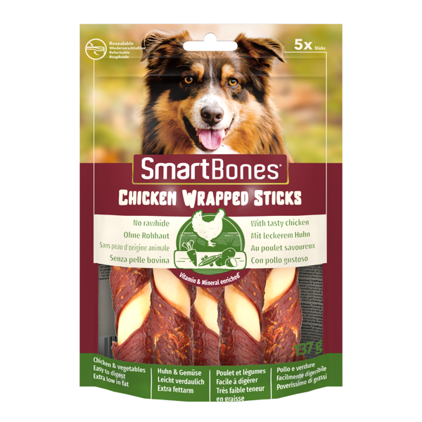 SmartBones Chicken Wrapped Sticks skanėstai šunims su vištiena, 5 vnt.