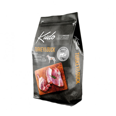 Kudo Turkey&Duck Medium Maxi Adult sausas maistas suaugusiems šunims 12 kg