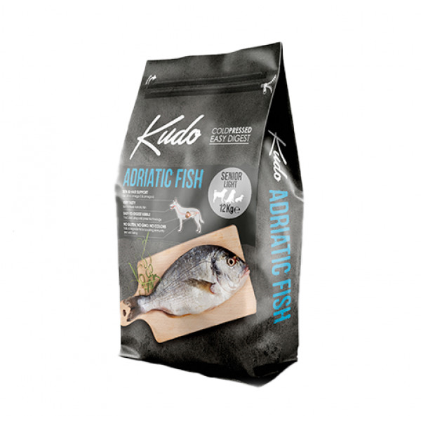 Kudo Adriatic Fish Senior Light sausas maistas vyresniems šunims 12 kg