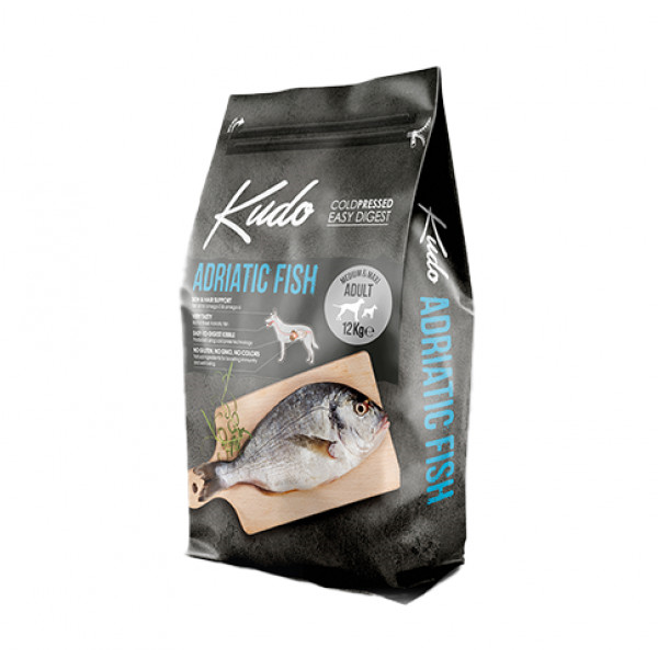 Kudo Adriatic Fish Medium Maxi Adult sausas maistas suaugusiems šunims 12 kg