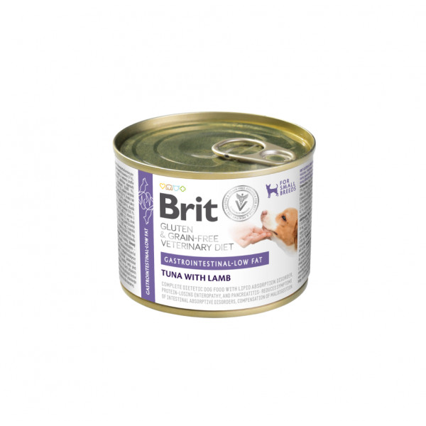 Brit GF Veterinary Diets Gastrointestinal Low Fat konservai šunims su sutrikusia žarnyno veikla 200g