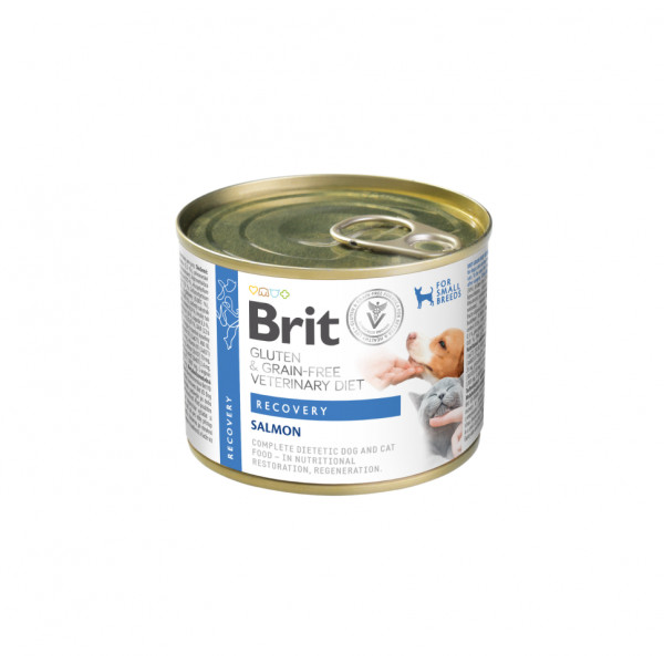 Brit GF Veterinary Diets Recovery konservai šunims ir katėms mitybos atkūrimui sveikstant, 200 g