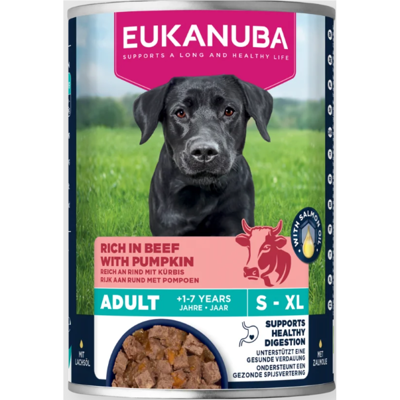 Eukanuba konservuotas maistas šunims su jautiena ir moliūgais 400 g