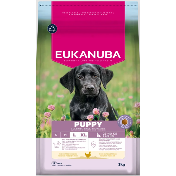 Eukanuba Life Care  Large Puppy sausas maistas didelių veislių šuniukams su vištiena, 3 kg