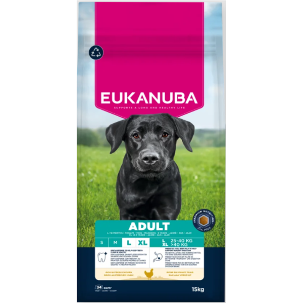 Eukanuba Life Care Large Adult sausas maistas didelių veislių šunims su vištiena, 15 kg