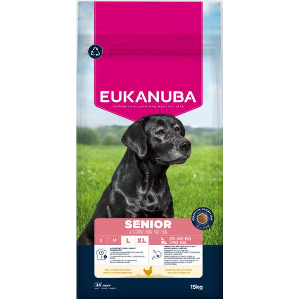 Eukanuba Life Care Large Senior sausas maistas didelių veislių senyviems šunims su vištiena, 15 kg