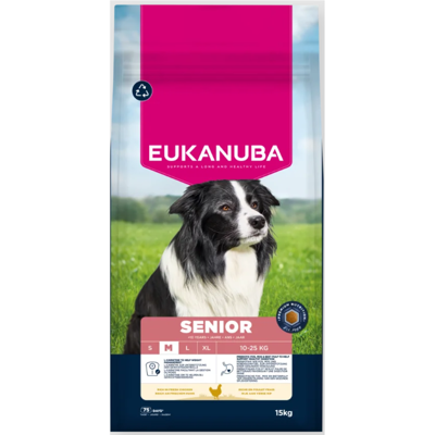 Eukanuba Life Care Medium Senior sausas maistas vidutinių veislių senyviems šunims, 15 kg