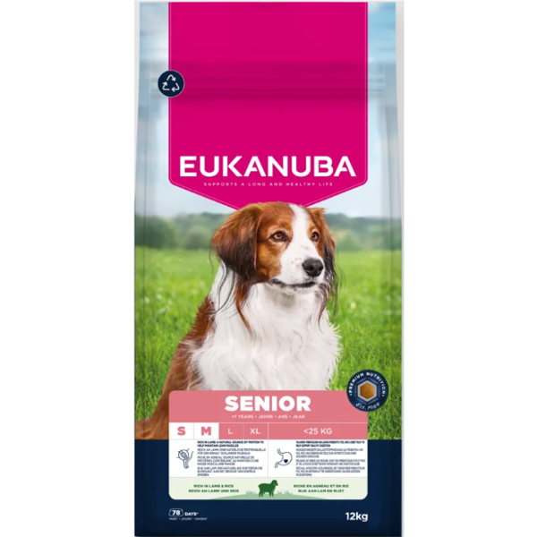 Eukanuba Life Care Senior S/M sausas maistas mažų ir vidutinių veislių senyviems šunims, 12 kg