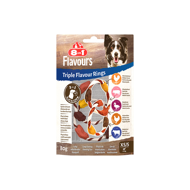 8in1 Flavours trigubo skonio žiedai skanėstai šunims, XS/S, 80 g