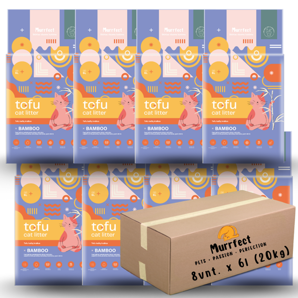 Murrfect Bamboo Tofu kraikas katėms su bambuko anglimi 6l 8vnt.