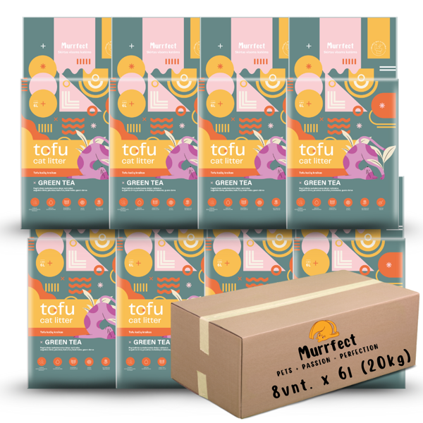 Murrfect Green Tea Tofu kraikas katėms su žaliosios arbatos ekstraktu 6l 8vnt.