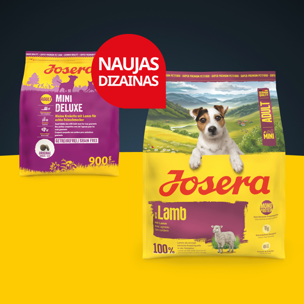 Josera Mini Deluxe begrūdis sausas maistas šunims su ėriena mažų ir vidutinių veislių šunims, 10kg