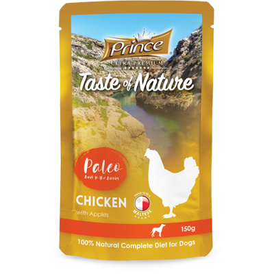 PRINCE Taste of Nature Paleo šlapias ėdalas šunims su vištiena ir buoliais, 150g