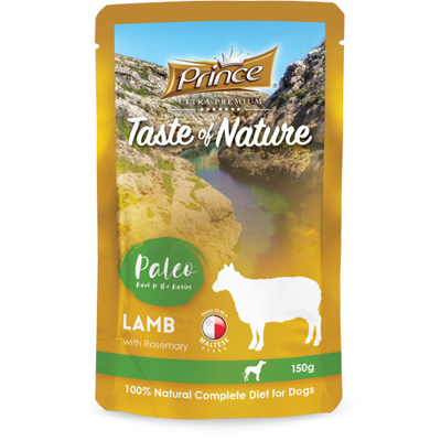 PRINCE Taste of Nature Paleo šlapias ėdalas šunims su ėriena ir rozmarinais, 150g