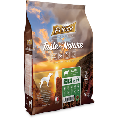 PRINCE T'O'Nature sausas ėdalas šunims be grūdų su ėriena ir batatais, 4kg