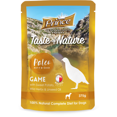 PRINCE Taste of Nature Paleo šlapias ėdalas šunims su žvėriena, 375g