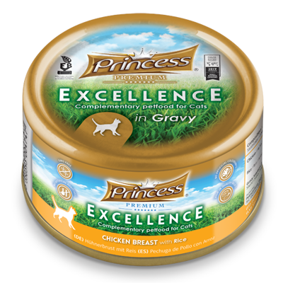 PRINCESS Excellence šlapias ėdalas katėms su vištiena ir ryžiais padaže, 70g