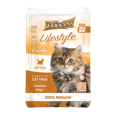 PRINCESS Lifestyle šlapias ėdalas kačiukams su vištiena, 100g
