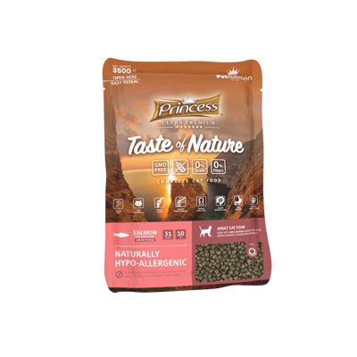 PRINCESS T'O'Nature sausas ėdalas katėms su lašiša ir batatais, 350g