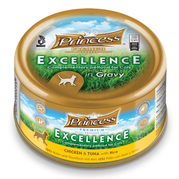 PRINCESS Excellence šlapias ėdalas katėms su vištiena ir tunu padaže, 70g