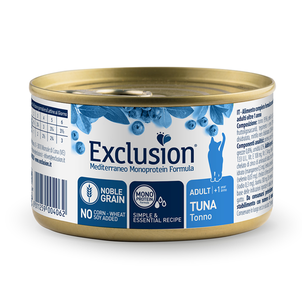 EXCLUSION Mediterraneo konservai katėms su tunu, 85 g