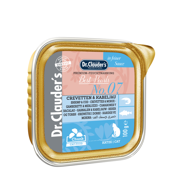 DR. CLAUDER'S Prebiotics shrimps konservai katėms su krevetėmis drebučiuose, 100 g