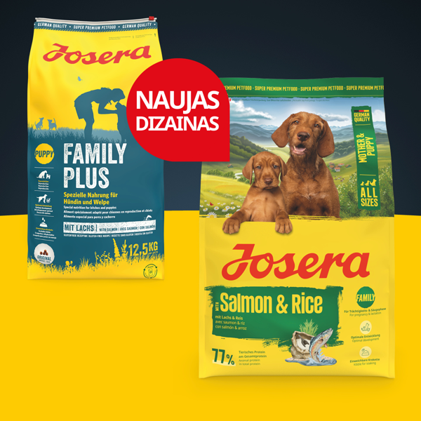 JOSERA FAMILY PLUS sausas maistas šuningoms ir žindančioms kalėms ir šuniukams su paukštiena,  12,5 Kg