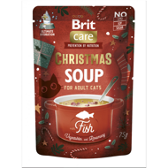 BRIT CARE Cat Soup Christmas sriubų katėms rinkinys 15 vnt x 75 g