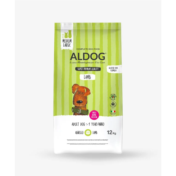 ALDOG Adult Lamb sausas maistas šunims su ėriena, 12 kg 