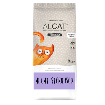 ALCAT Sterilised Chicken sausas maistas sterilizuotoms katėms su vištiena, 8 kg