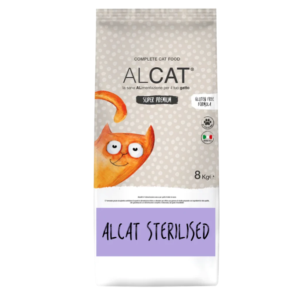 ALCAT Sterilised Chicken sausas maistas sterilizuotoms katėms su vištiena, 8 kg