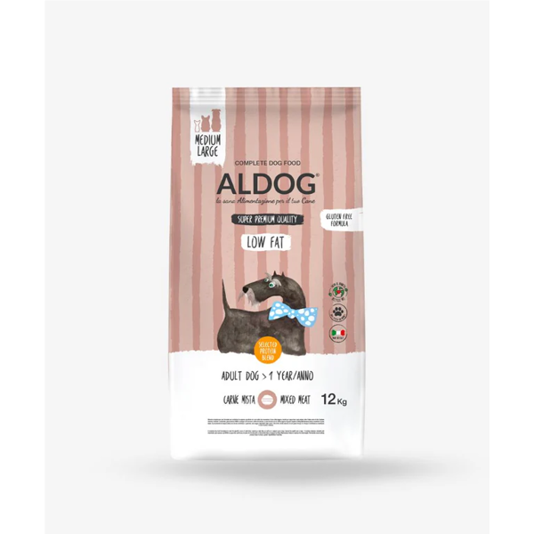 ALDOG Low Fat Chicken M&L sausas maistas su vištiena vidutinių ir didelių veislių šunims, 12 kg