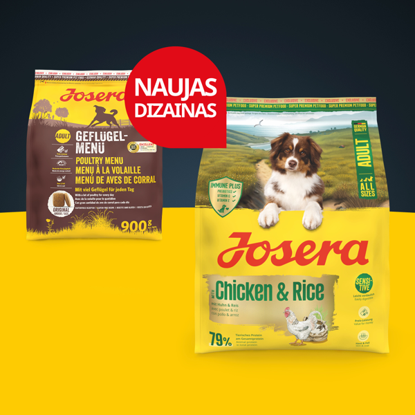 JOSERA POULTRY MENU sausas maistas suaugusiems šunims su paukštiena, 12,5 kg