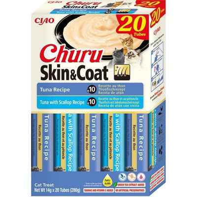 CHURU Skin & Coat kreminis skanėstas su tunu katėms, 20 vnt.