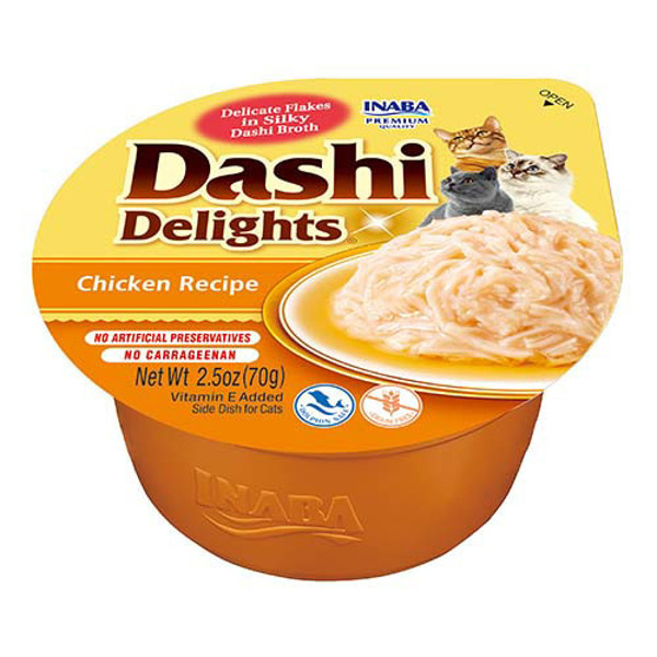 CIAO Dashi Delight plėšyta vištiena sultinyje katėms, 70 g