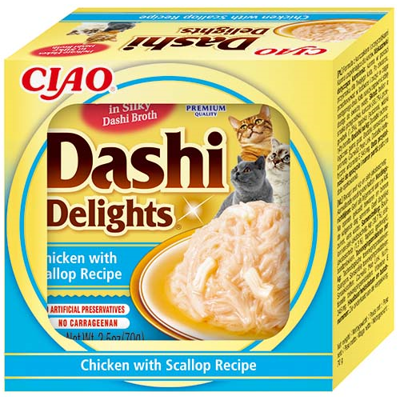 CIAO Dashi delight plėšyta višt šukut. šilkiniame sultinyje 70g    