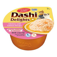 CIAO Dashi Delight plėšyta lašiša sultinyje katėms, 70 g