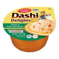 CIAO Dashi Delight plėšyta vištiena su bonito dribsniais sultinyje katėms, 70 g