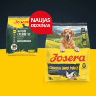 Josera Nature Energetic begrūdis sausas maistas suaugusiems aktyviems šunims 12,5kg