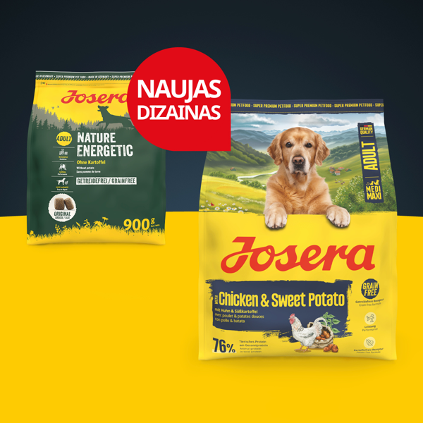 Josera Nature Energetic begrūdis sausas maistas suaugusiems aktyviems šunims 12,5kg
