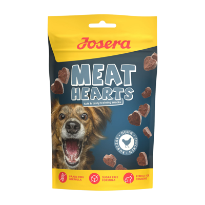  JOSERA Meat Meat Hearts Chicken treniravimo skanėstai šunims su vištiena, 70 g