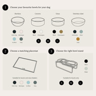 DISTRICT 70 DAWN stiklinis dubenėlis šunims L 21 cm., juoda