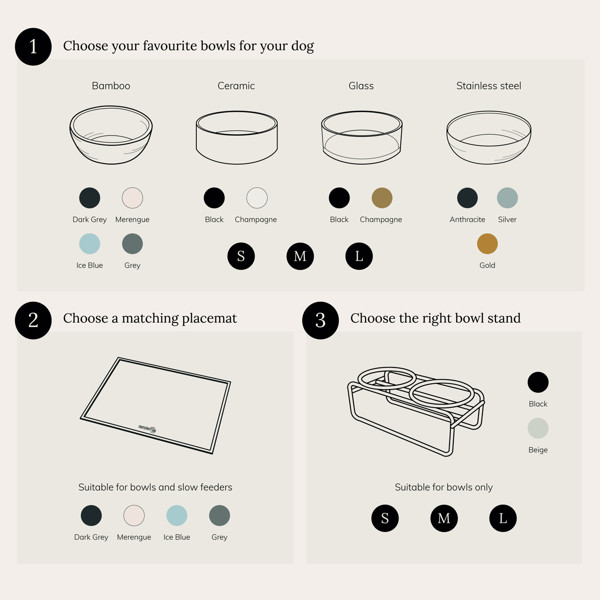 DISTRICT 70 DAWN stiklinis dubenėlis šunims L 21 cm., juoda