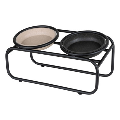 DISTRICT 70 BUTLER stovas kačių dubenėliams , juodas