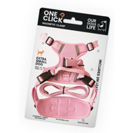 OURDOGSLIFE magnetinės šunų petnešos + 2 m pavadėlis (komplektas), S, rožinė