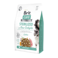 BRIT CARE Cat Sterilized with Raw Delights sausas pašaras katėms, 2 kg